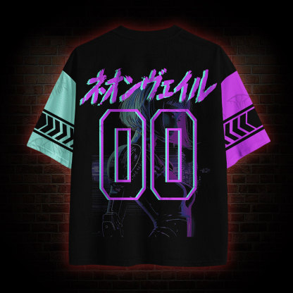 Neon Cyberpunk Girl Mesh Jersey