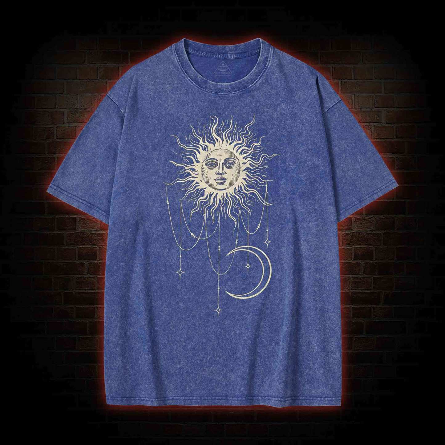 Vintage Celestial Sun and Moon Washed T-shirt