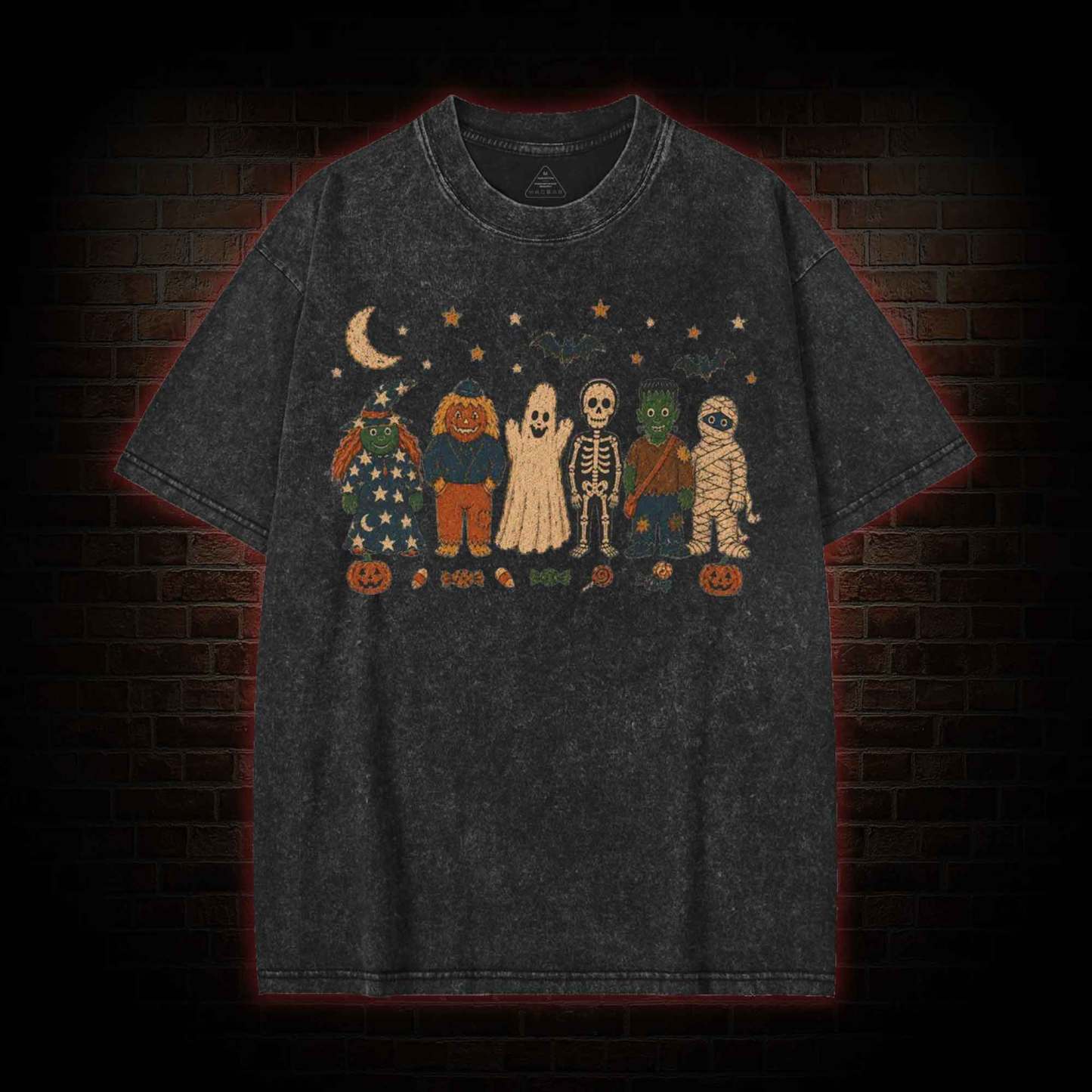 Halloween Monsters Washed T-shirt