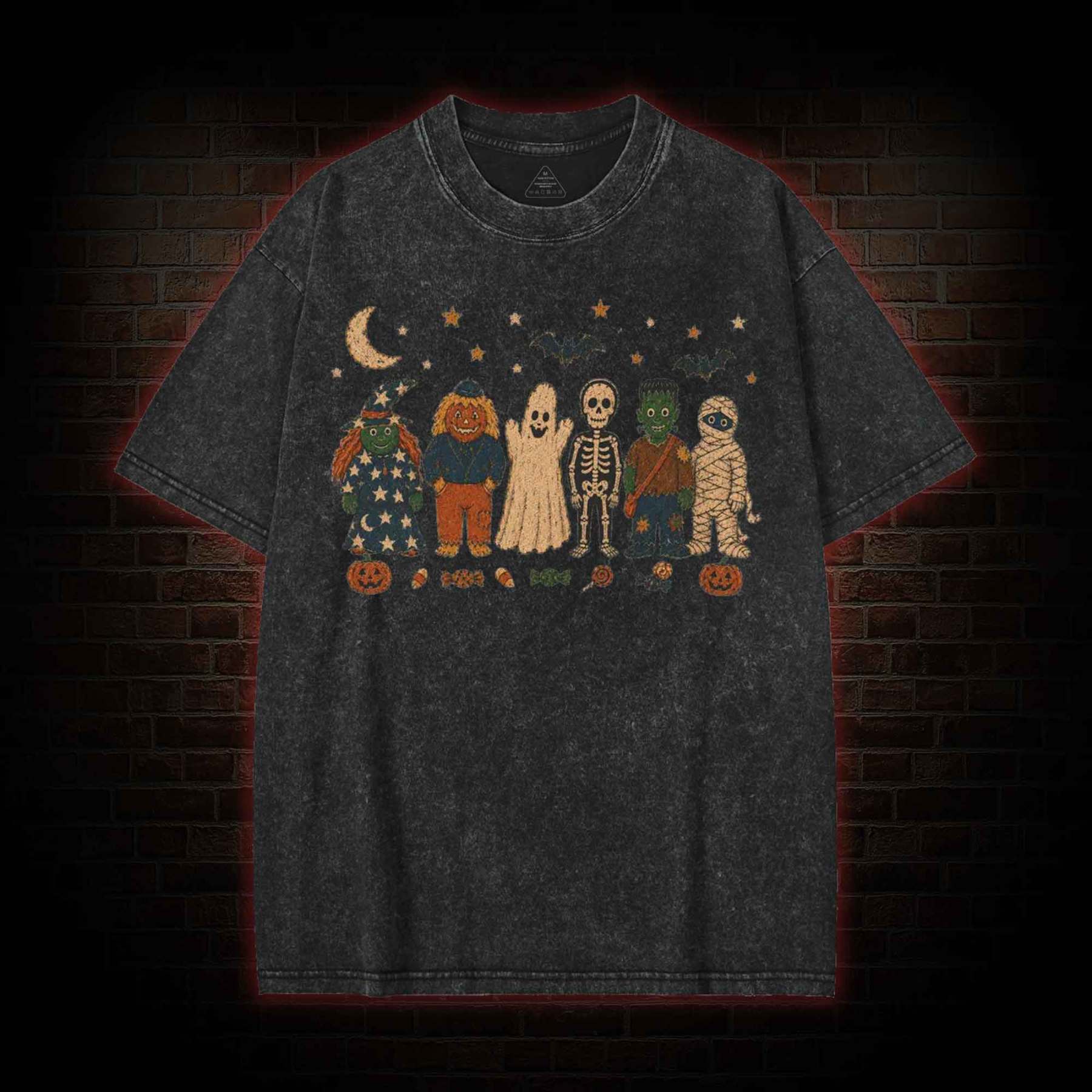 Halloween Monsters Washed T-shirt