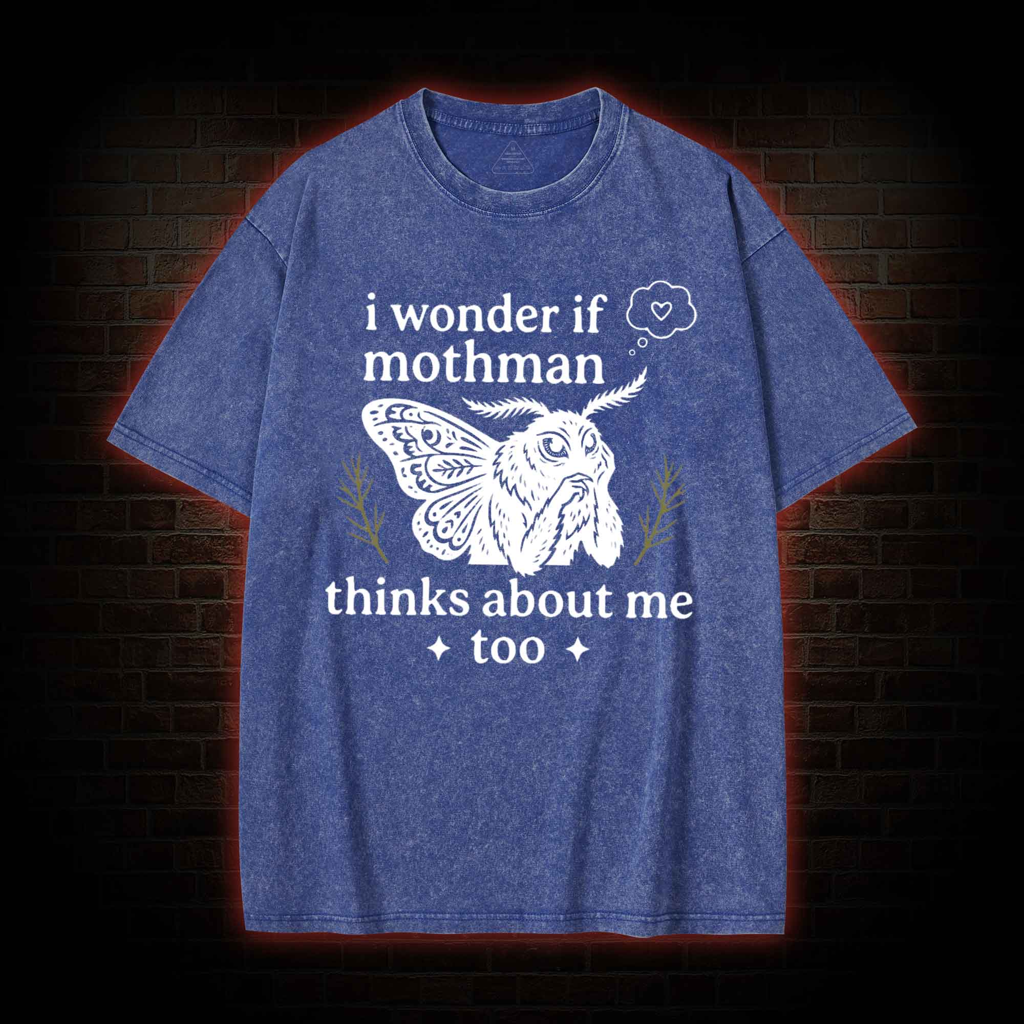 I Wonder if Mothman Thinks about Me too Washed T-shirt
