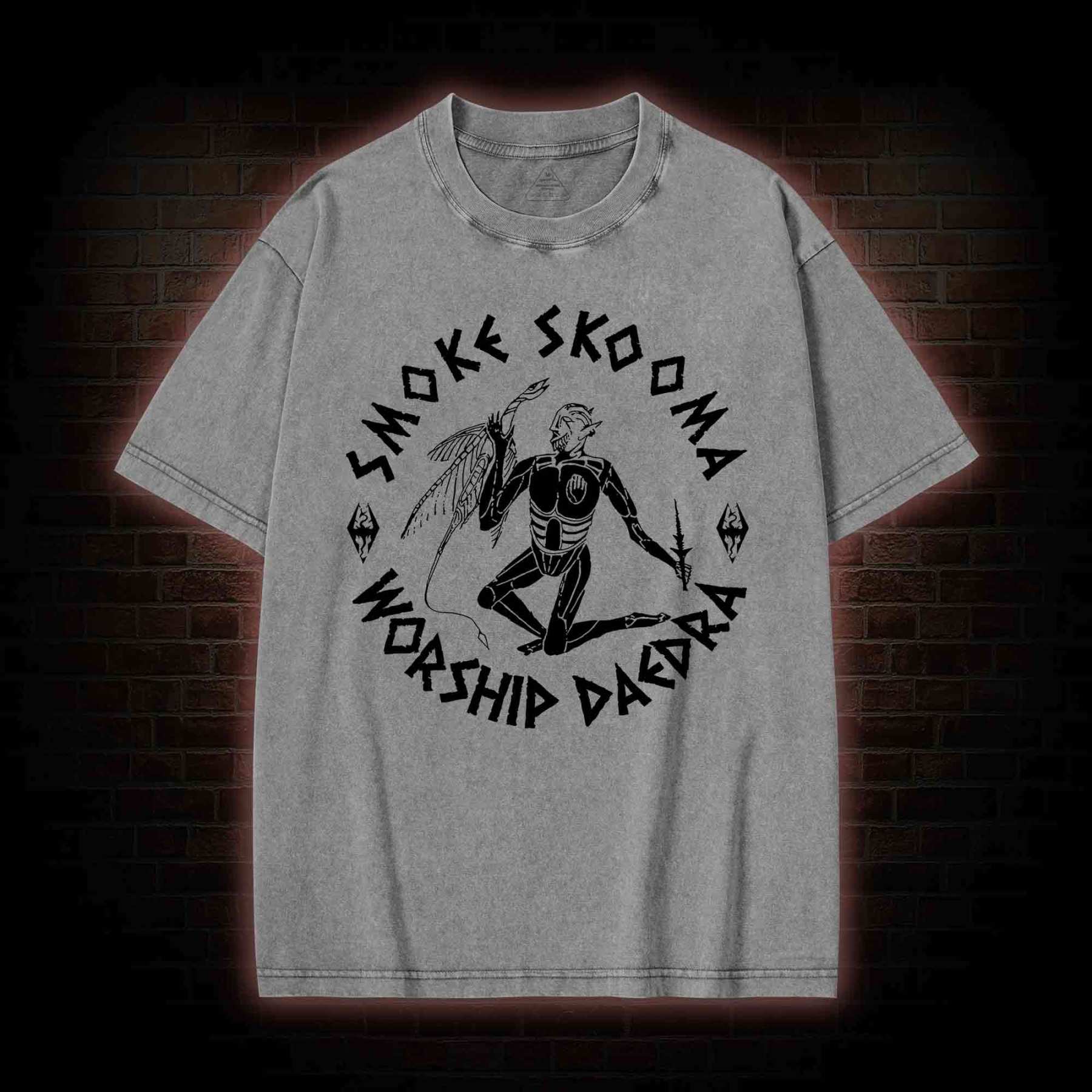 Smoke Skooma Worship Daedra Washed T-shirt