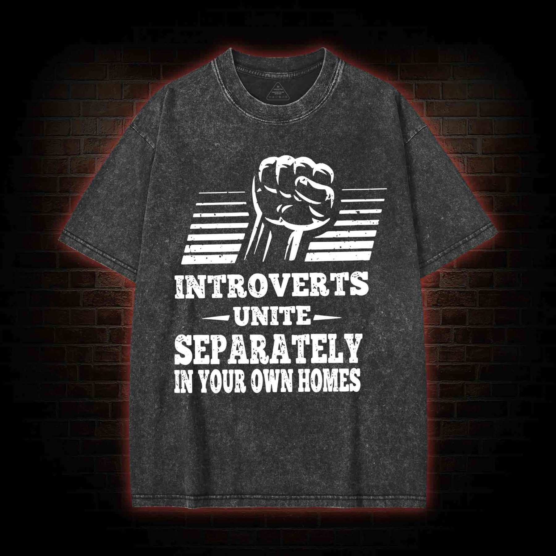 Introverts Unite Separately In Your Own Homes Washed T-shirt