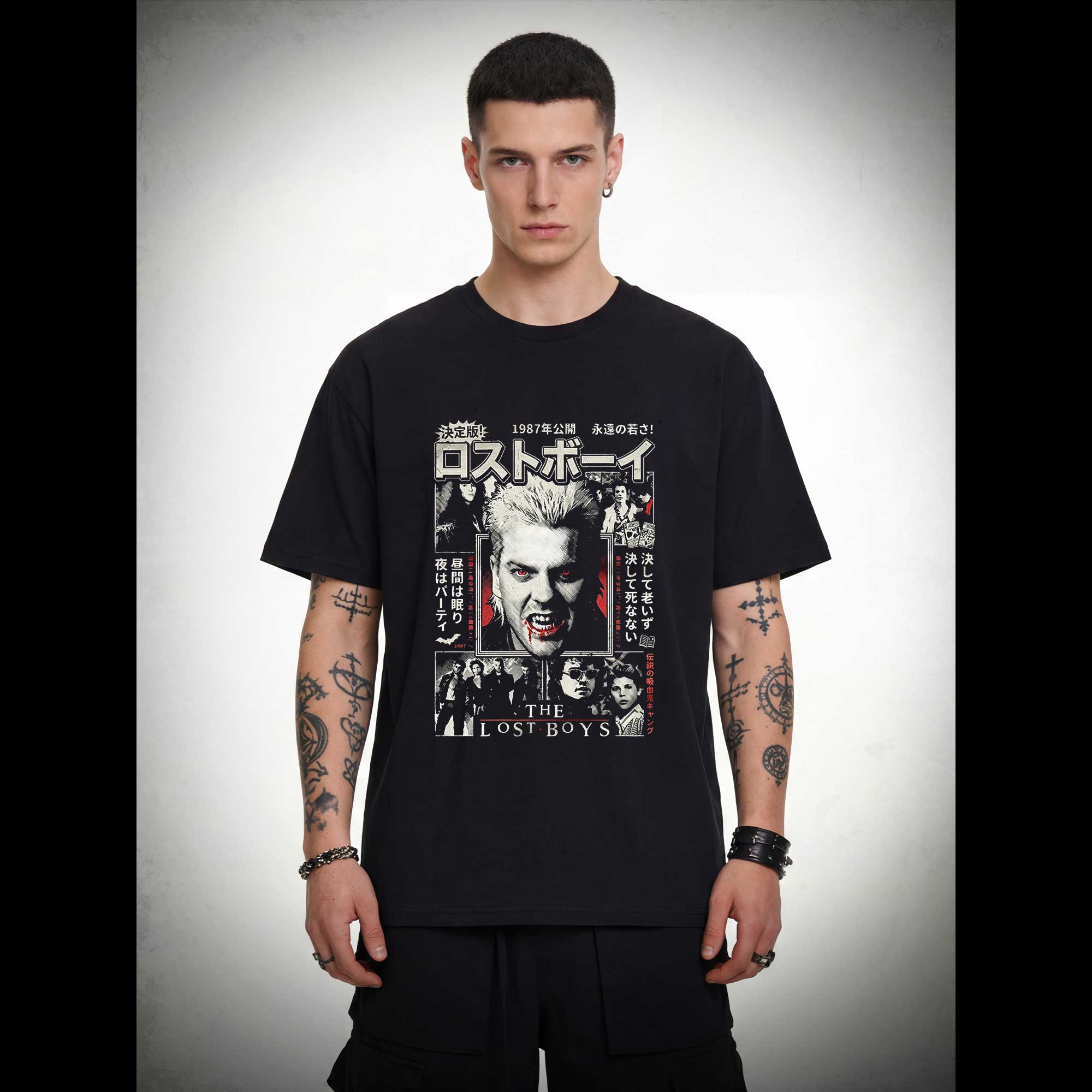 Retro Japanese 80s Vampire Horror T-shirt