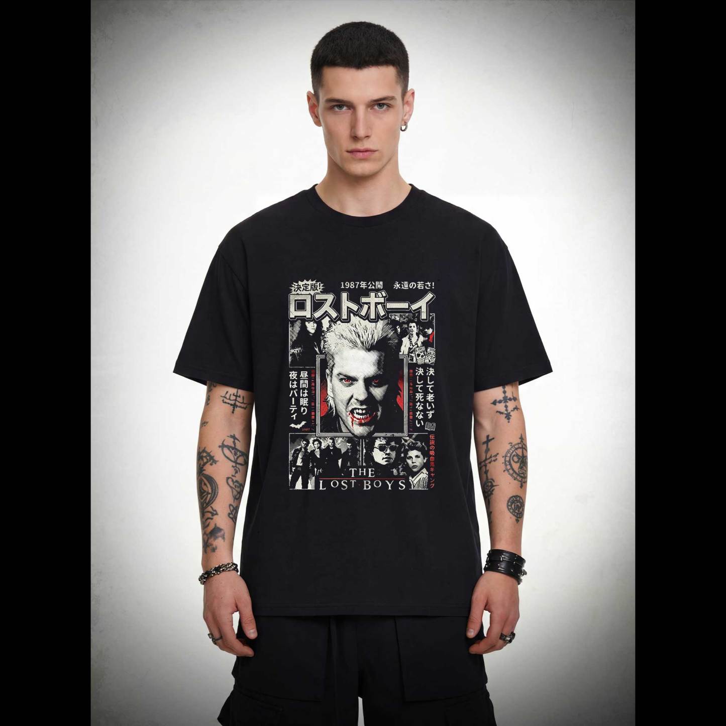 Retro Japanese 80s Vampire Horror T-shirt