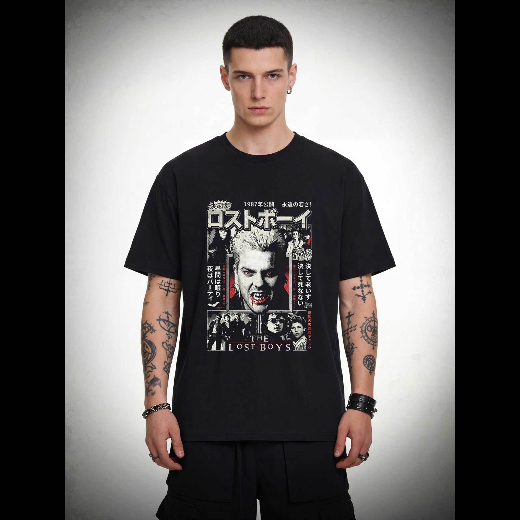 Retro Japanese 80s Vampire Horror T-shirt