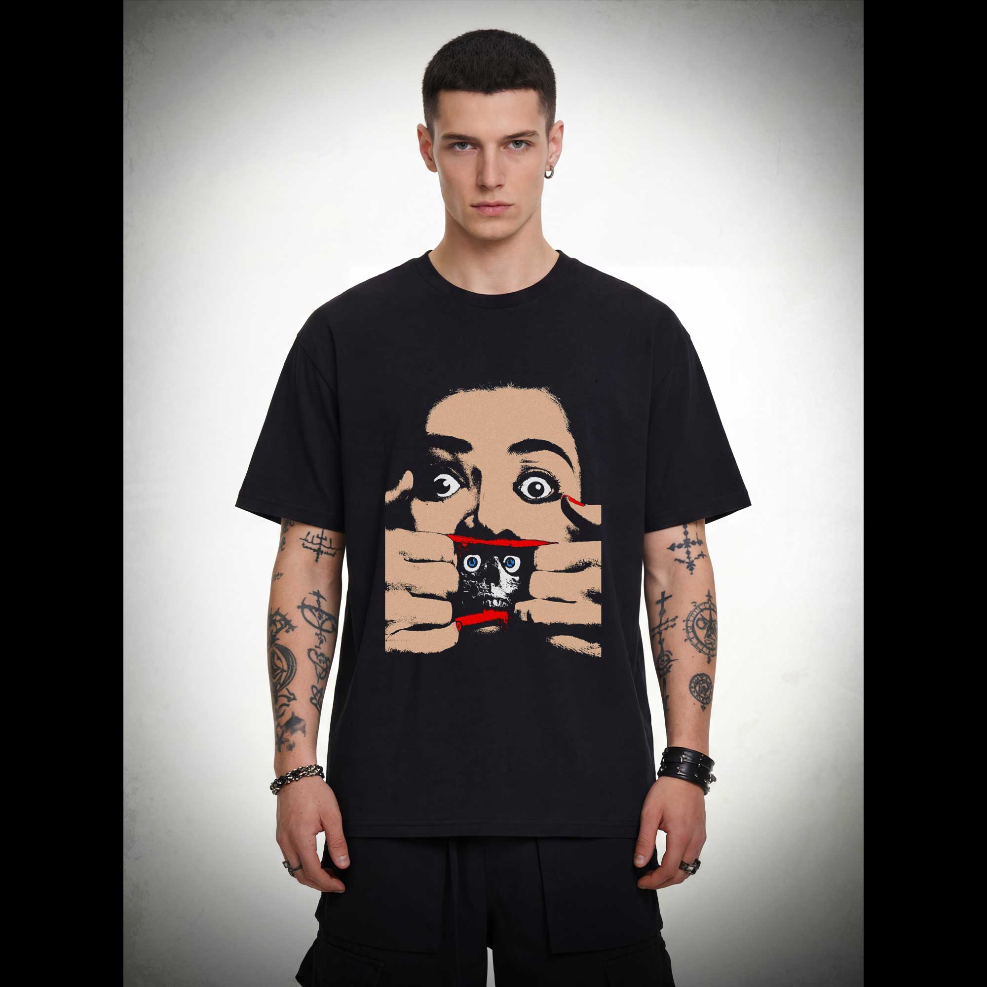 Rip Mouth Hidden Skull T-shirt