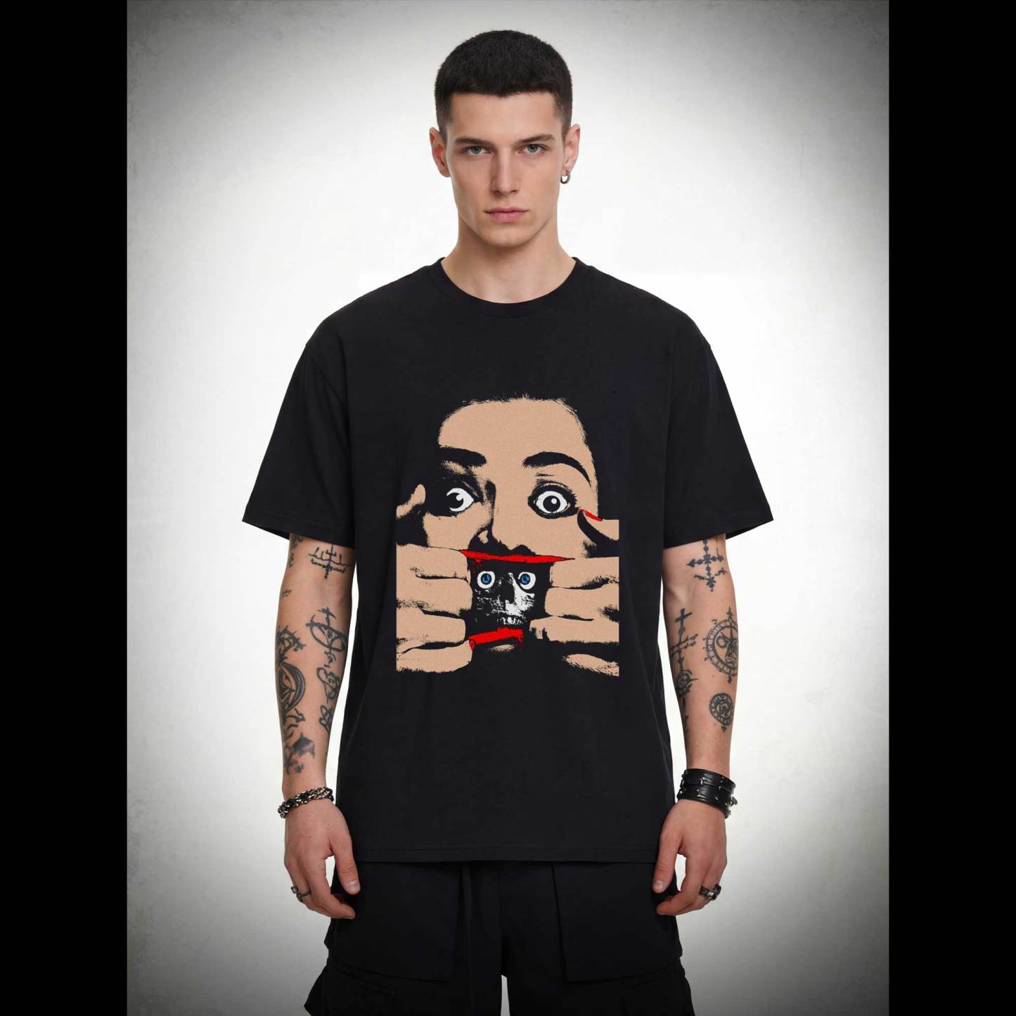 Rip Mouth Hidden Skull T-shirt