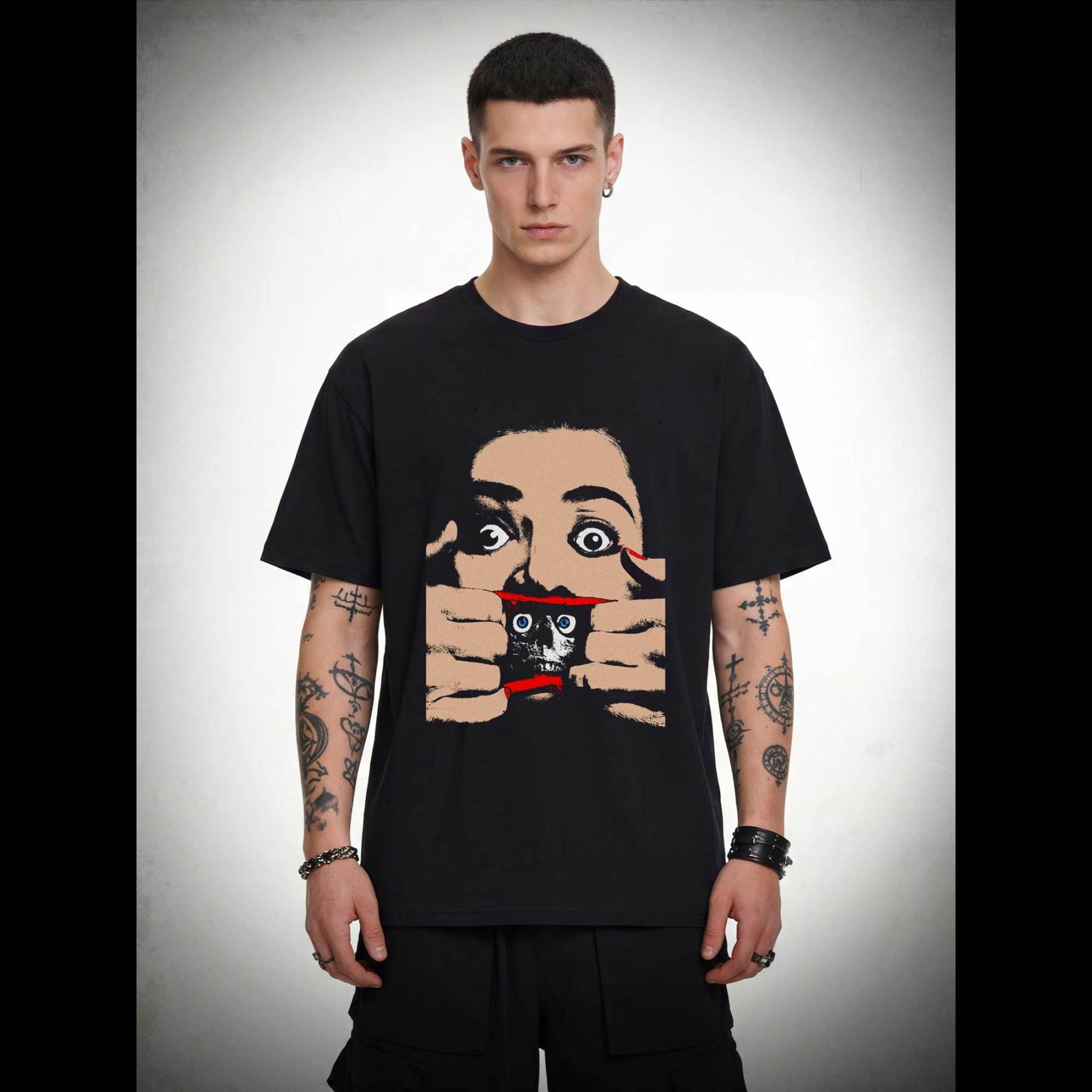 Rip Mouth Hidden Skull T-shirt