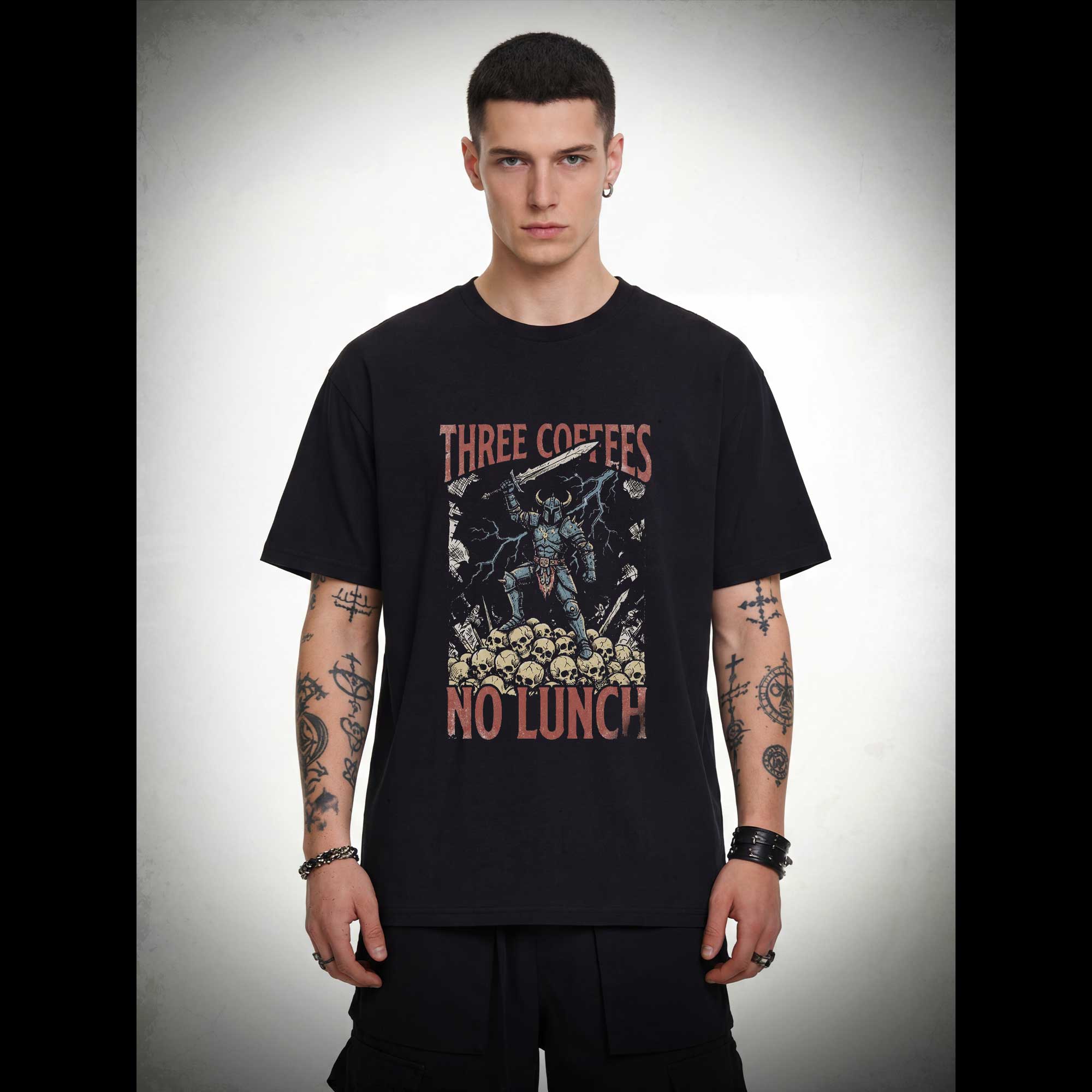 Three Coffees No Lunch T-shirt