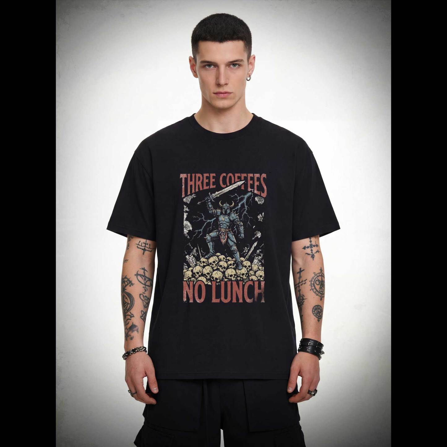 Three Coffees No Lunch T-shirt