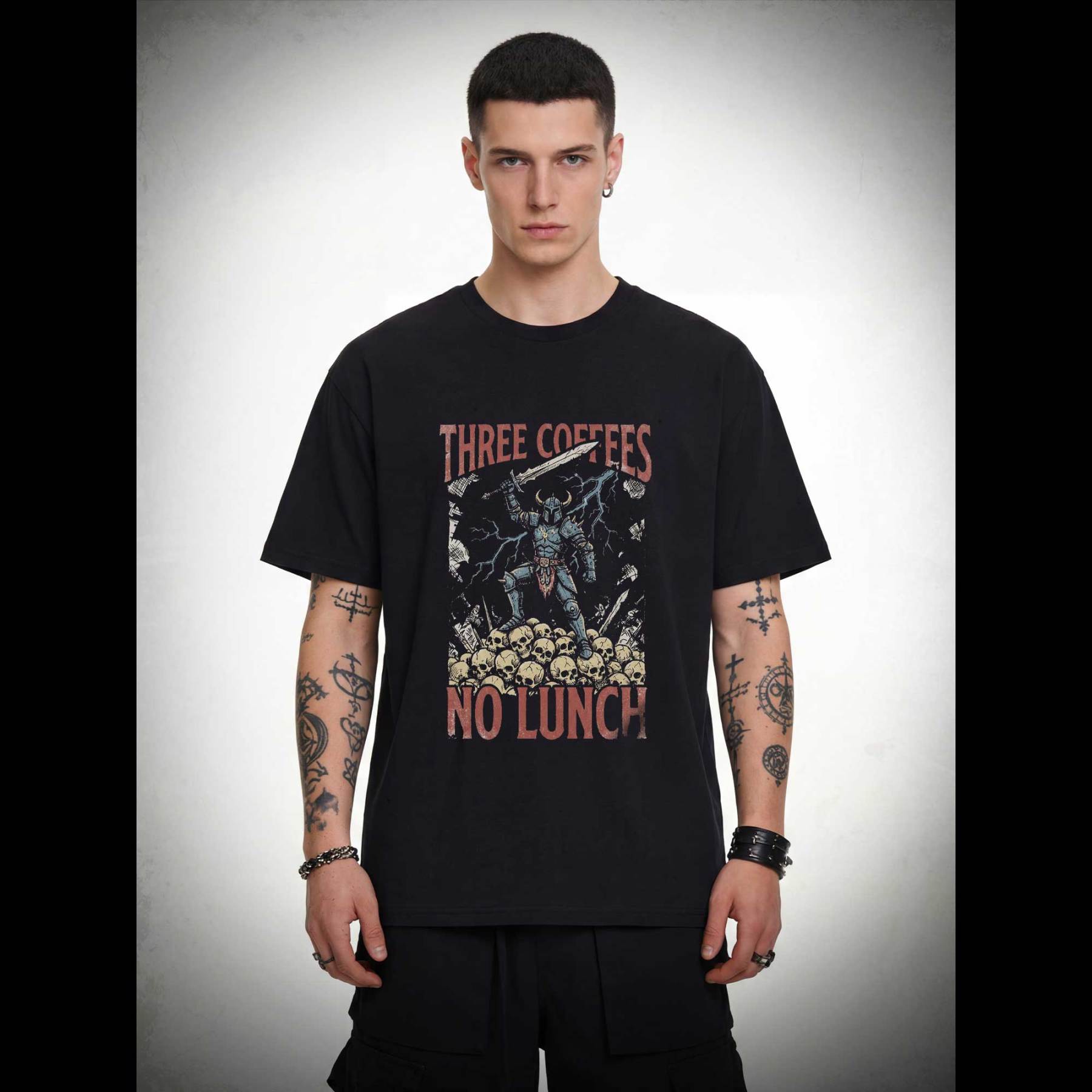 Three Coffees No Lunch T-shirt