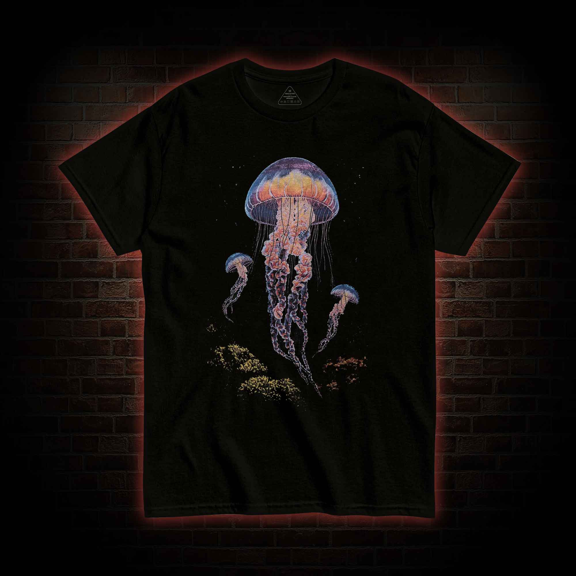 Vintage Jellyfish Dark Ocean Grunge T-shirt