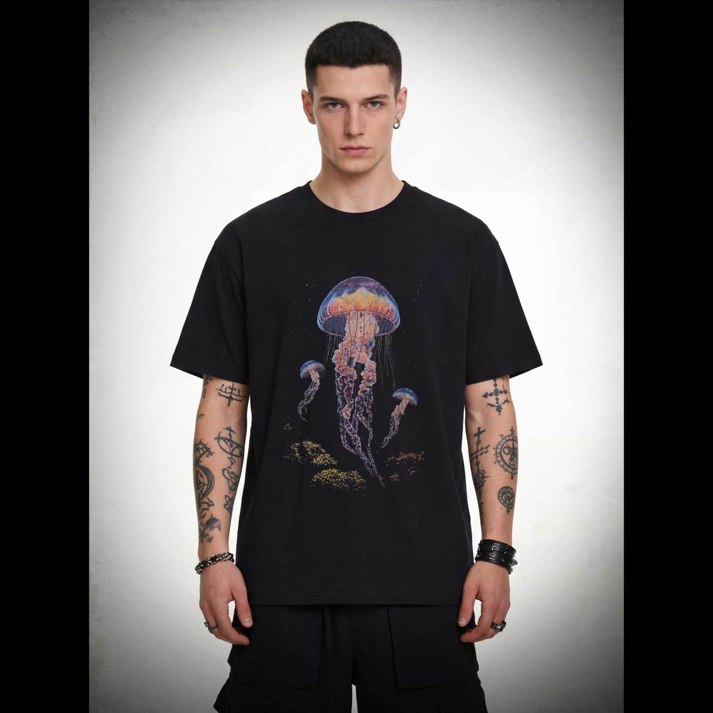 Vintage Jellyfish Dark Ocean Grunge T-shirt