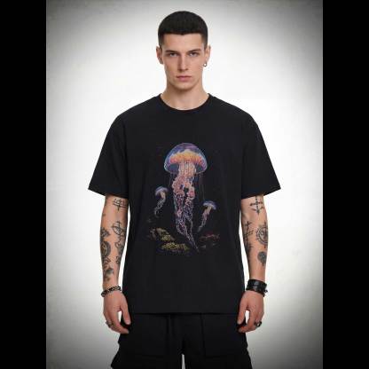 Vintage Jellyfish Dark Ocean Grunge T-shirt