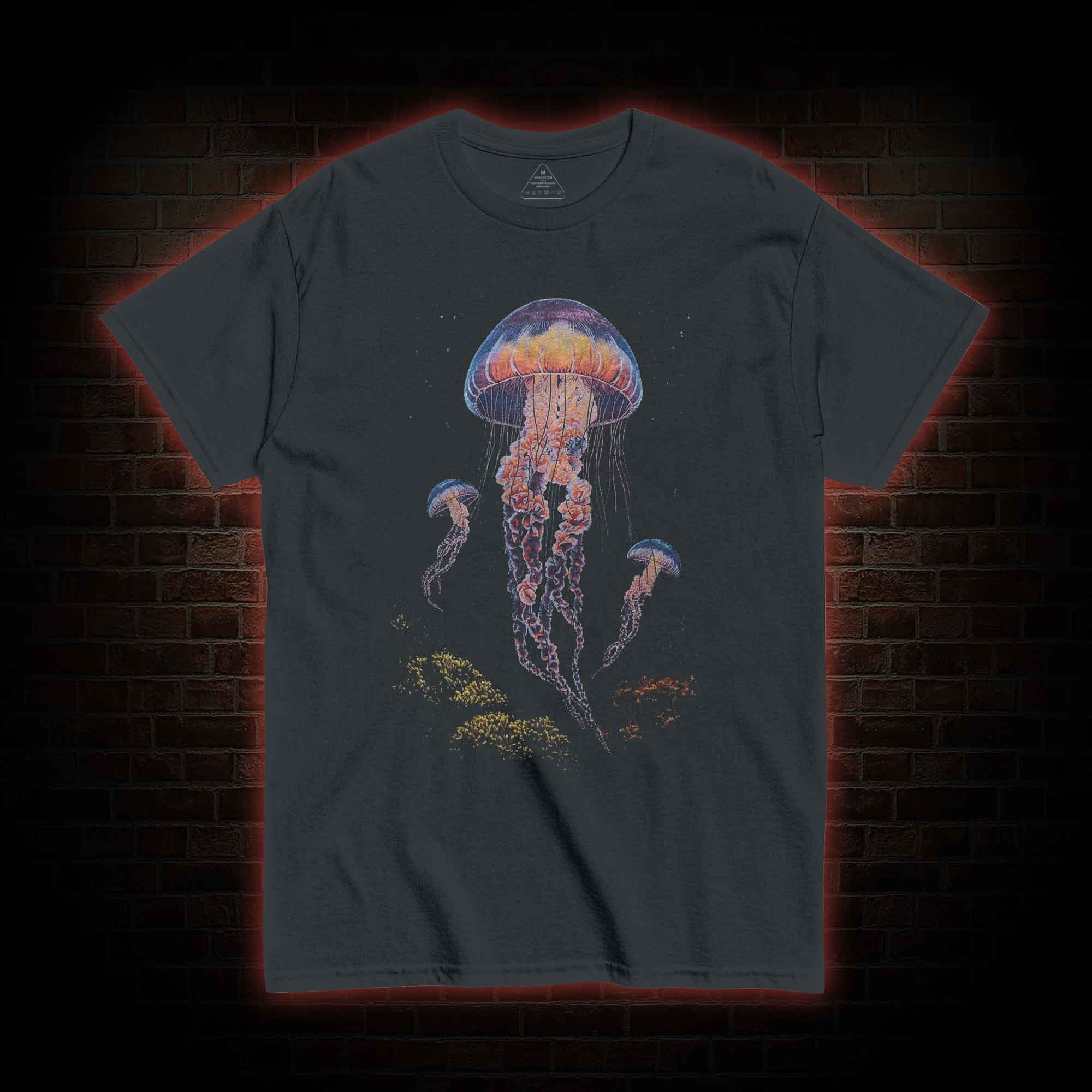 Vintage Jellyfish Dark Ocean Grunge T-shirt