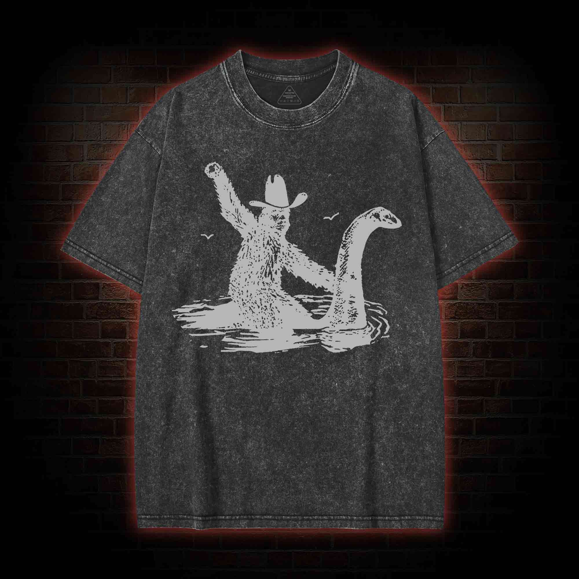 Bigfoot And Loch Ness Monster Washed T-shirt