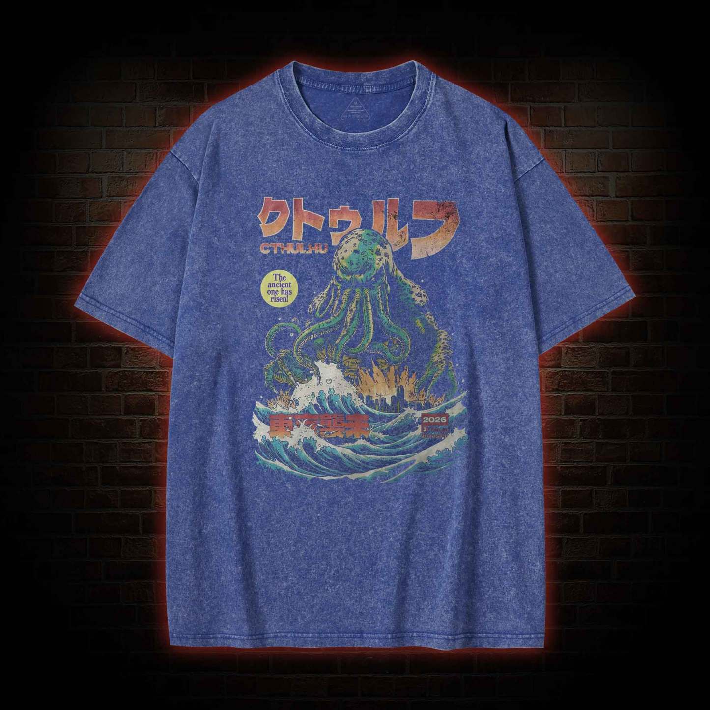 Cthulhu Tokyo Invasion Washed T-shirt