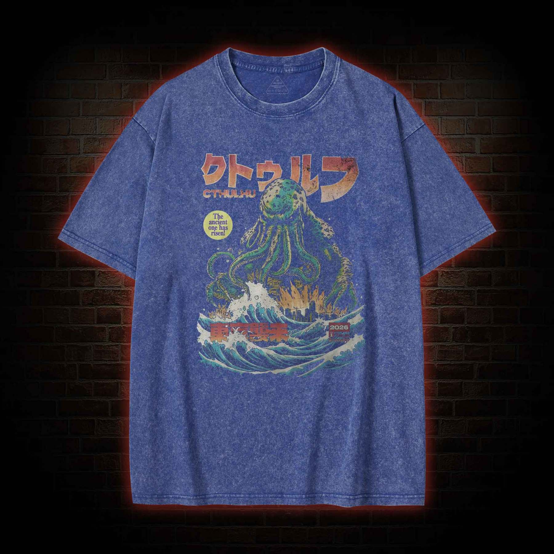 Cthulhu Tokyo Invasion Washed T-shirt