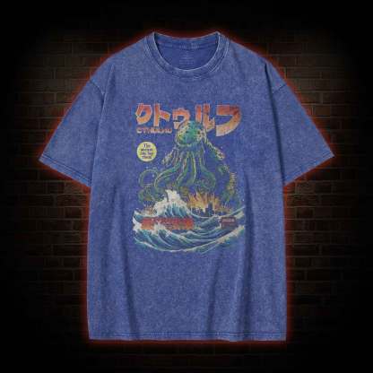Cthulhu Tokyo Invasion Washed T-shirt