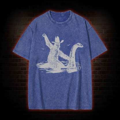 Bigfoot And Loch Ness Monster Washed T-shirt