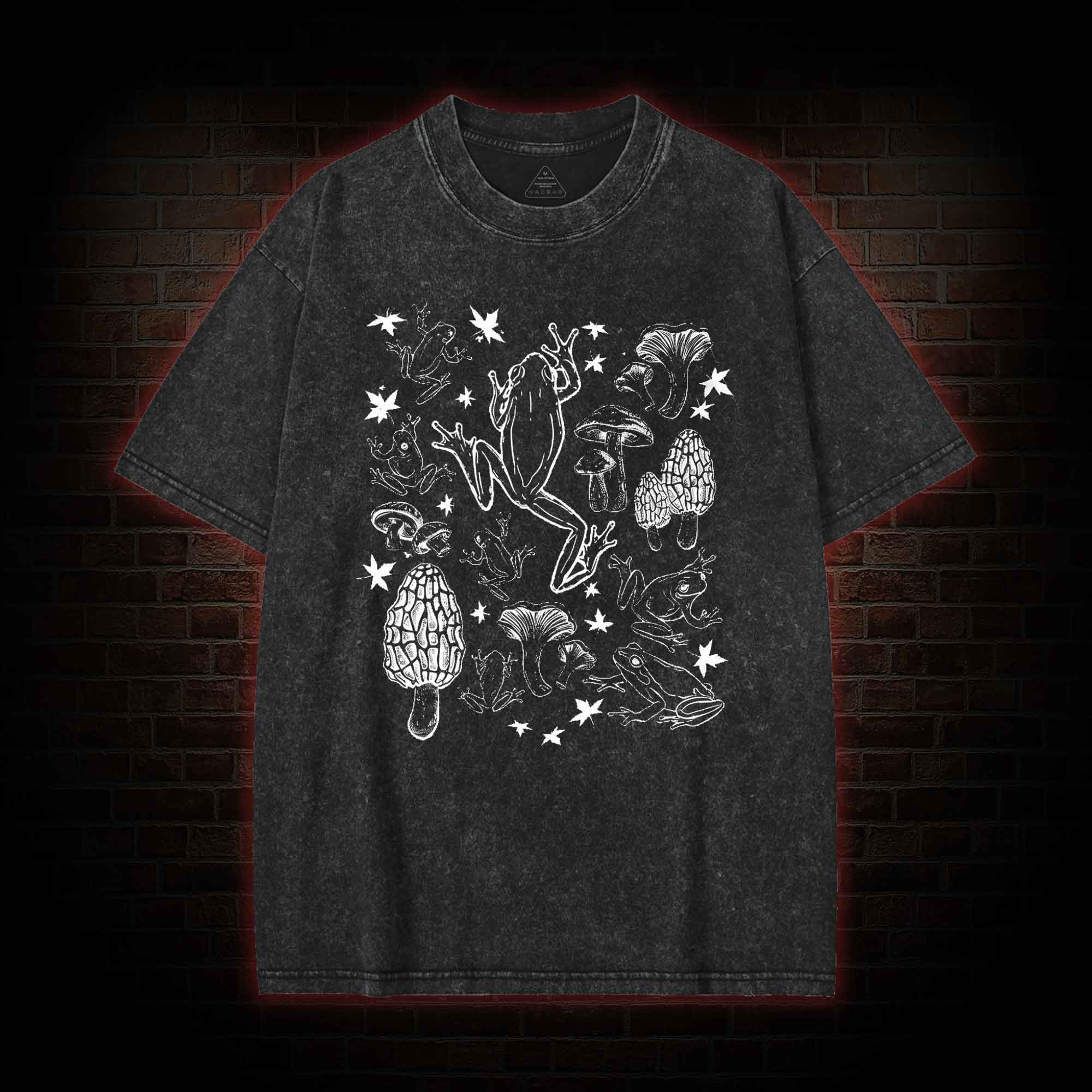 Frogs and Mushrooms Vintage Washed T-shirt