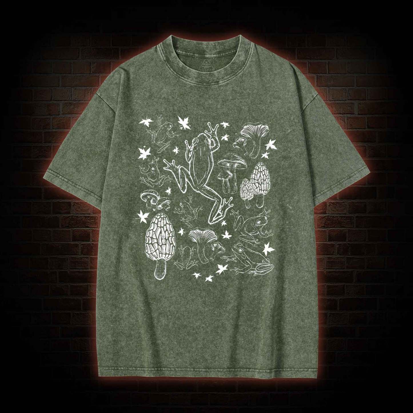 Frogs and Mushrooms Vintage Washed T-shirt