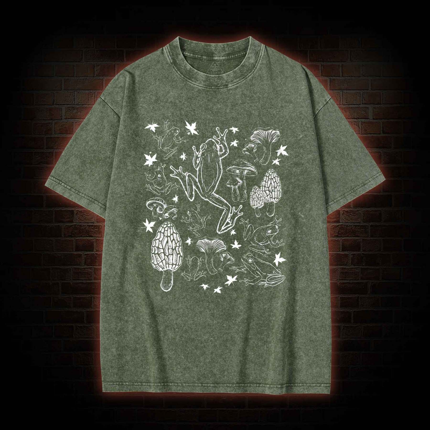 Frogs and Mushrooms Vintage Washed T-shirt