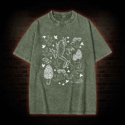 Frogs and Mushrooms Vintage Washed T-shirt