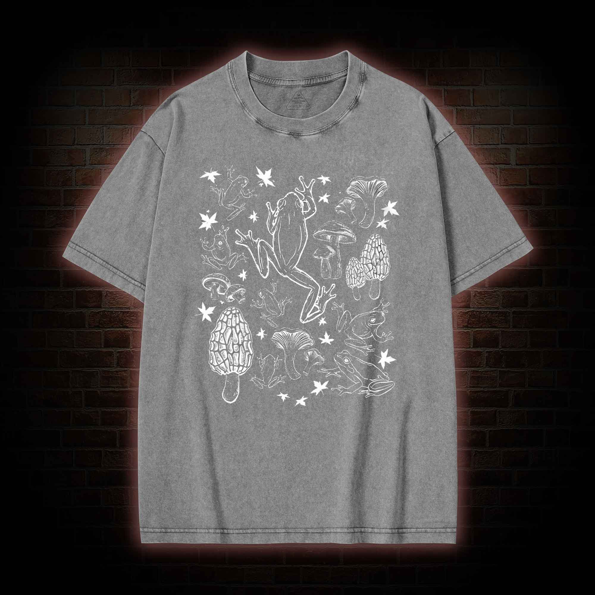 Frogs and Mushrooms Vintage Washed T-shirt