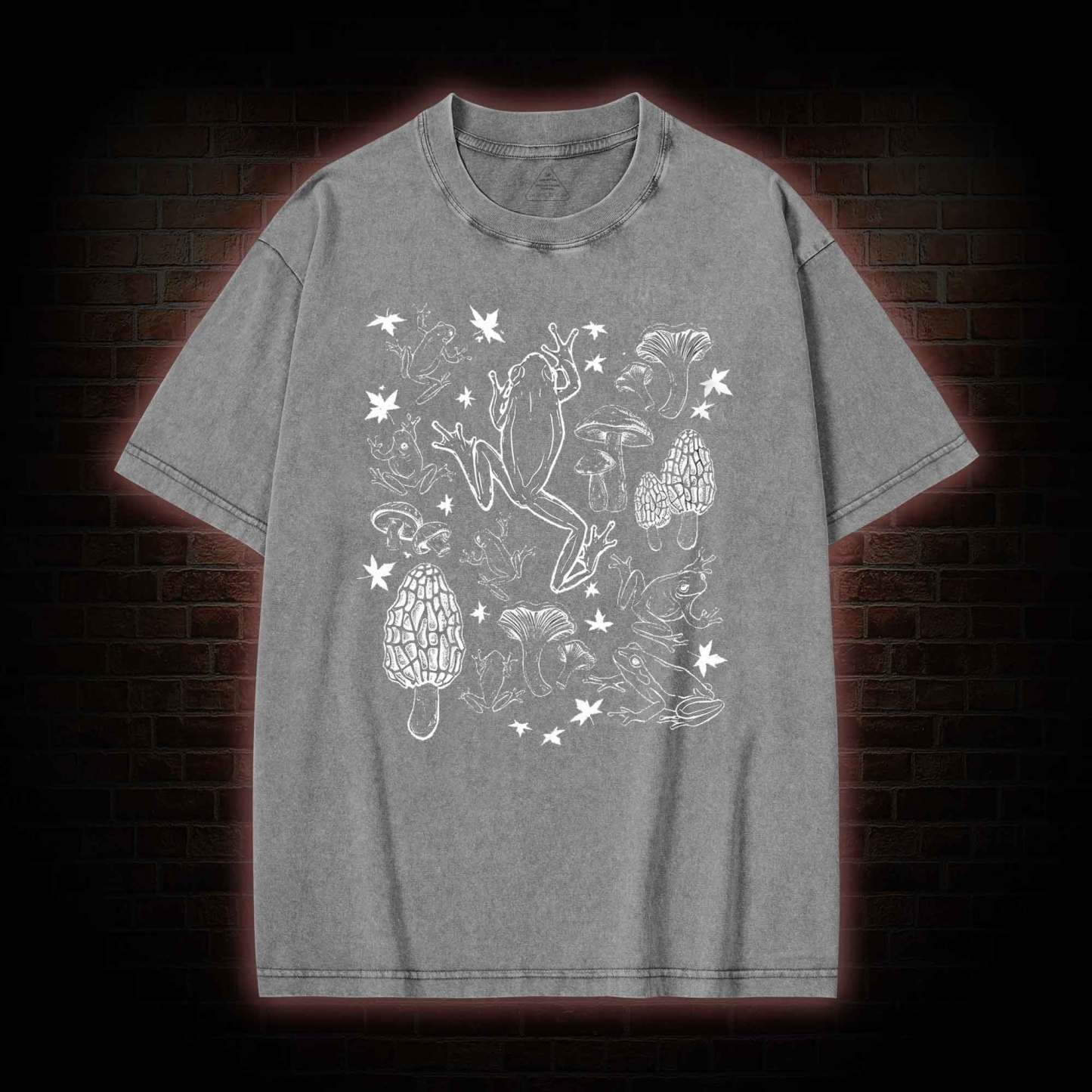 Frogs and Mushrooms Vintage Washed T-shirt