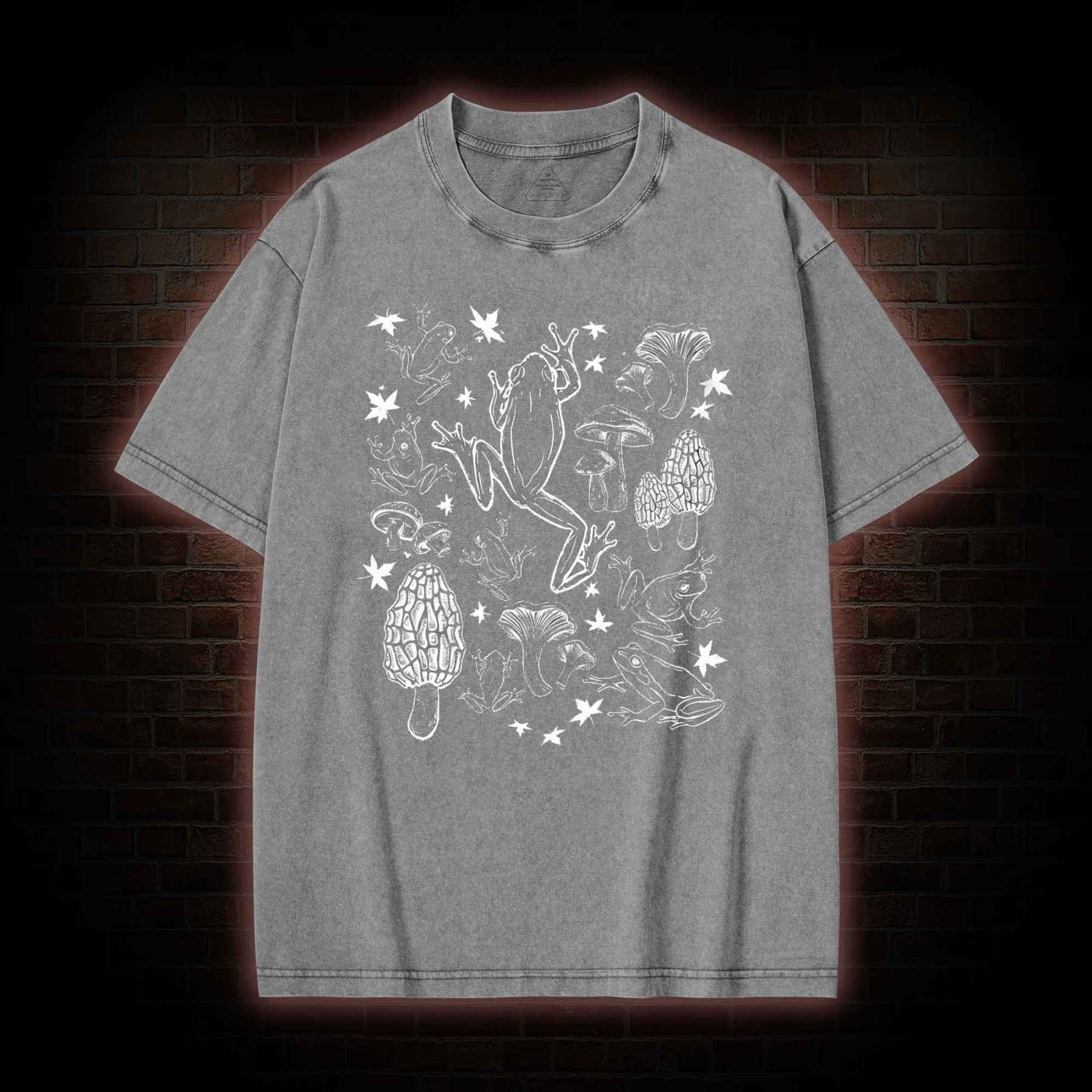 Frogs and Mushrooms Vintage Washed T-shirt