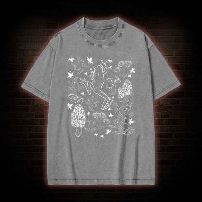 Frogs and Mushrooms Vintage Washed T-shirt