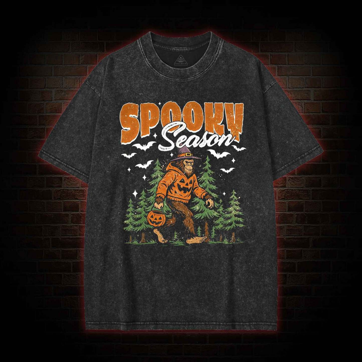 Halloween Retro Spooky Season Washed T-shirt