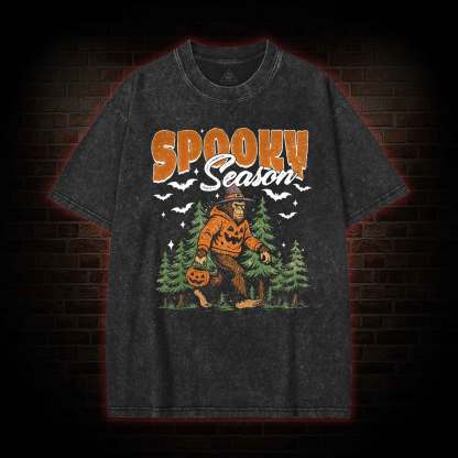 Halloween Retro Spooky Season Washed T-shirt