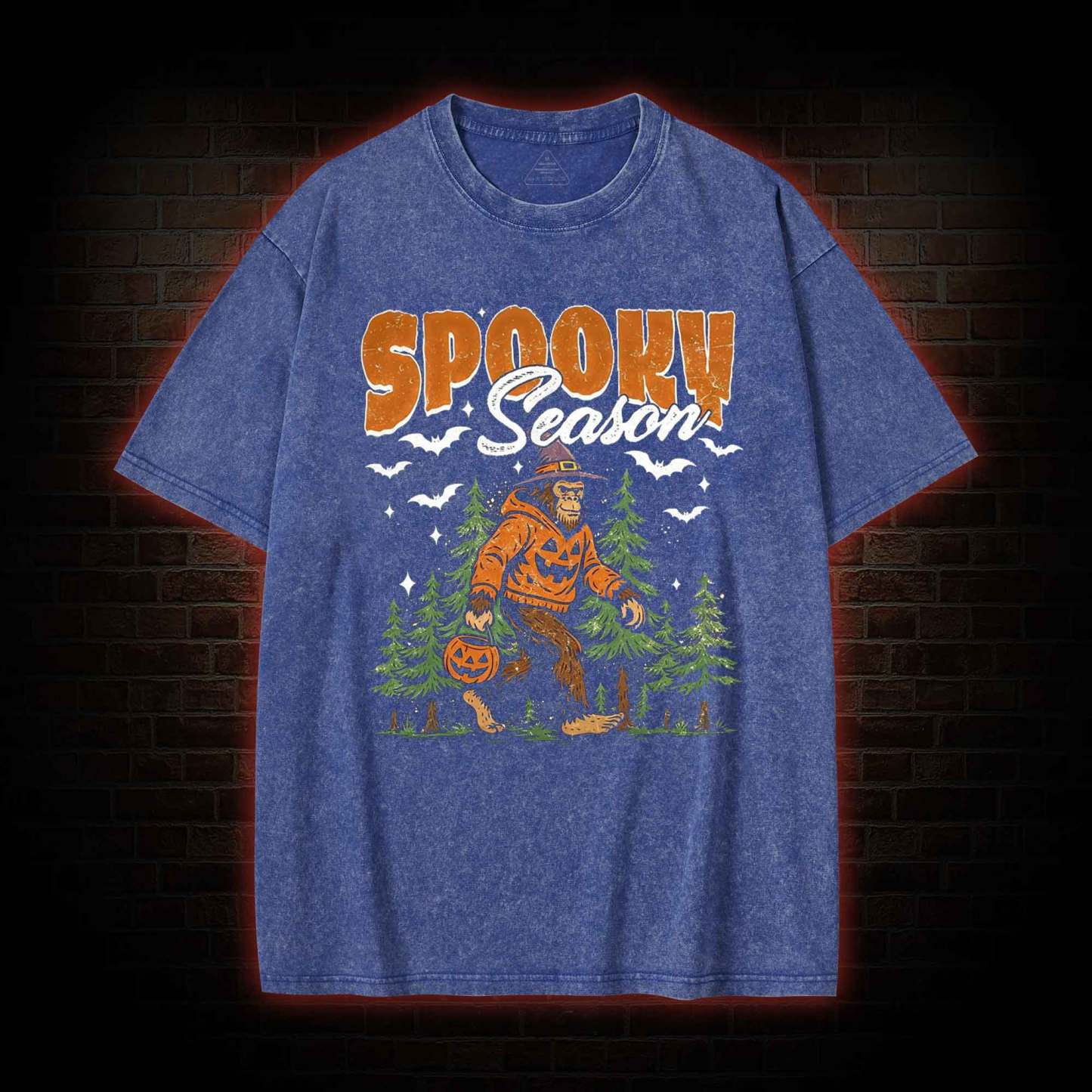 Halloween Retro Spooky Season Washed T-shirt