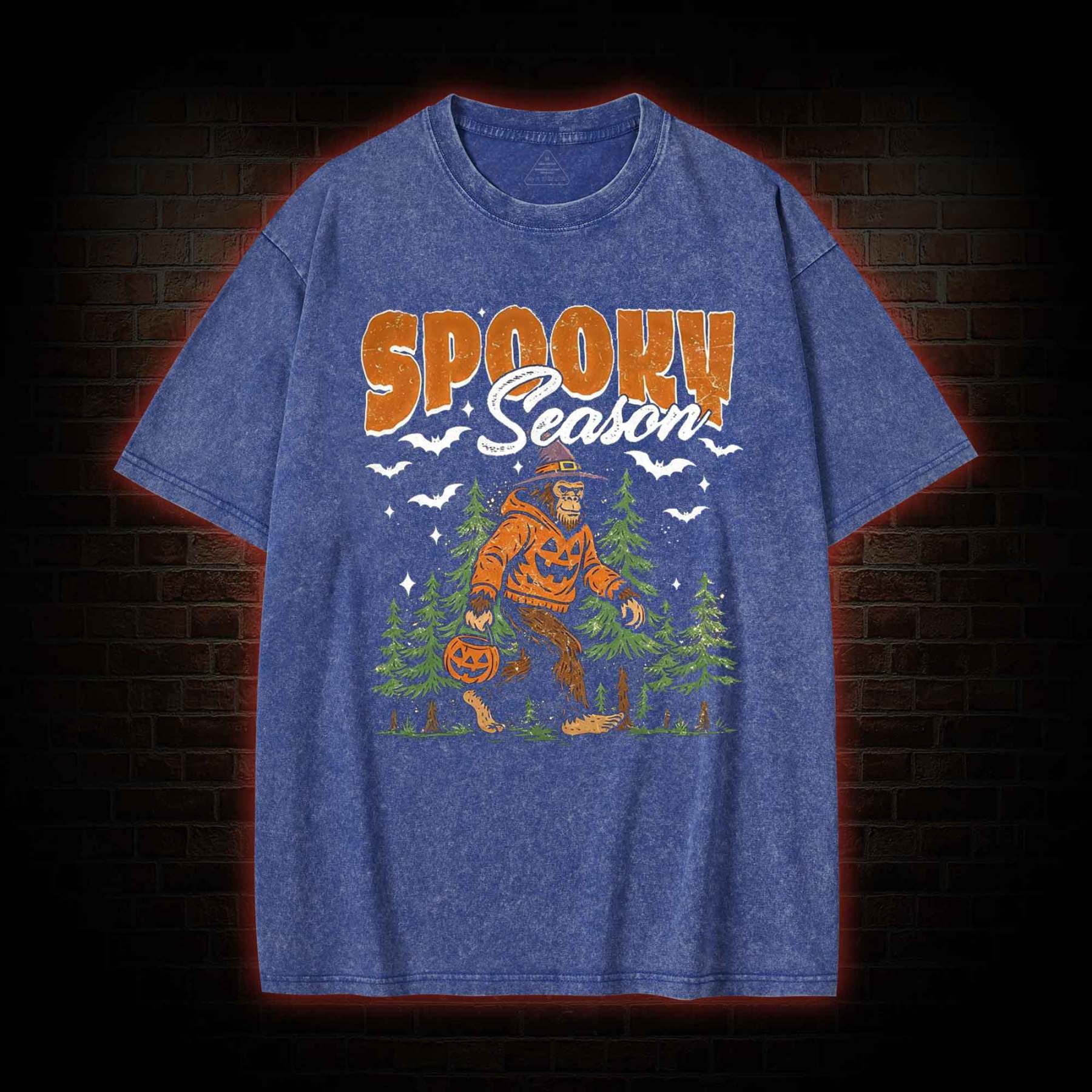Halloween Retro Spooky Season Washed T-shirt