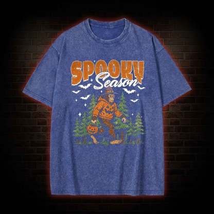 Halloween Retro Spooky Season Washed T-shirt