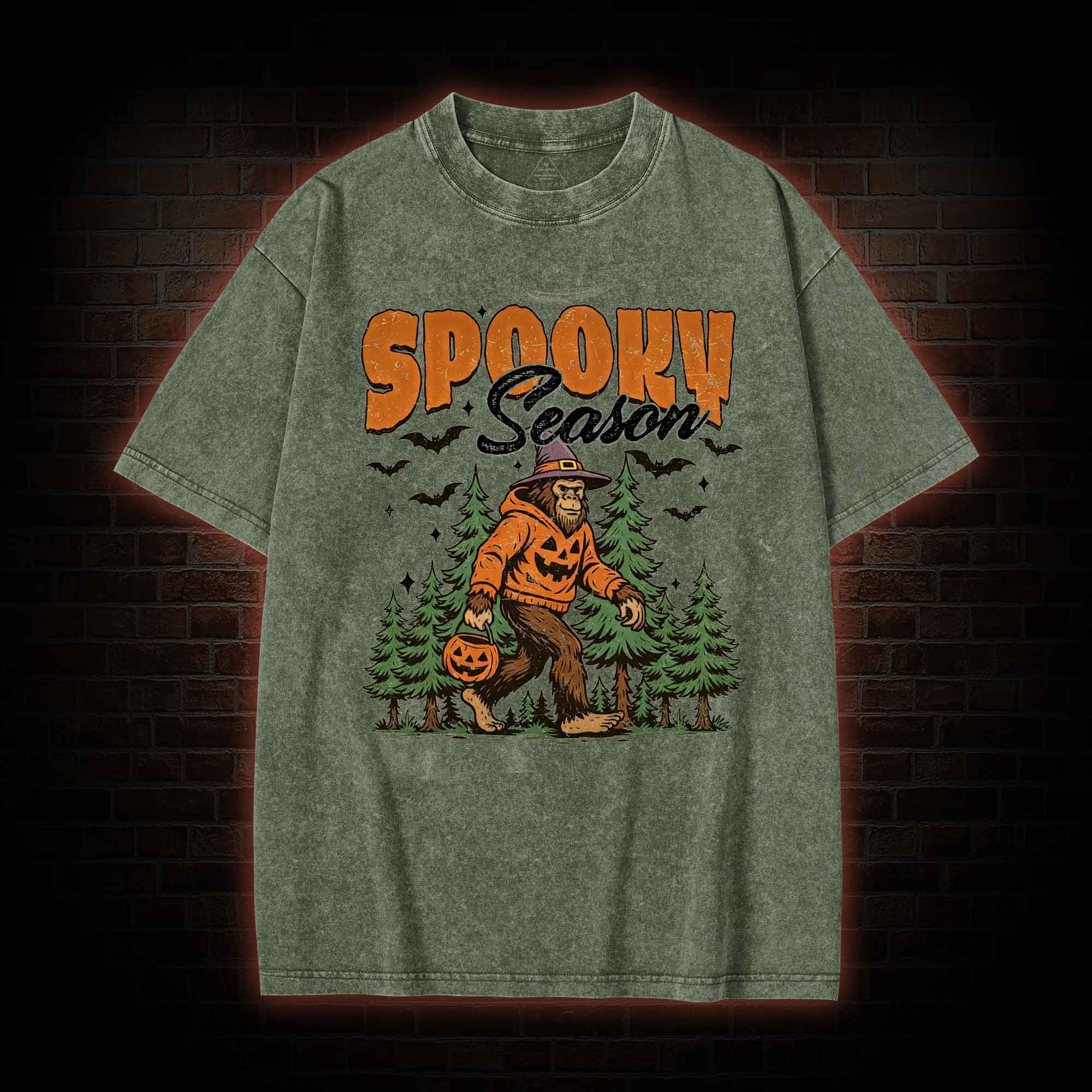 Halloween Retro Spooky Season Washed T-shirt