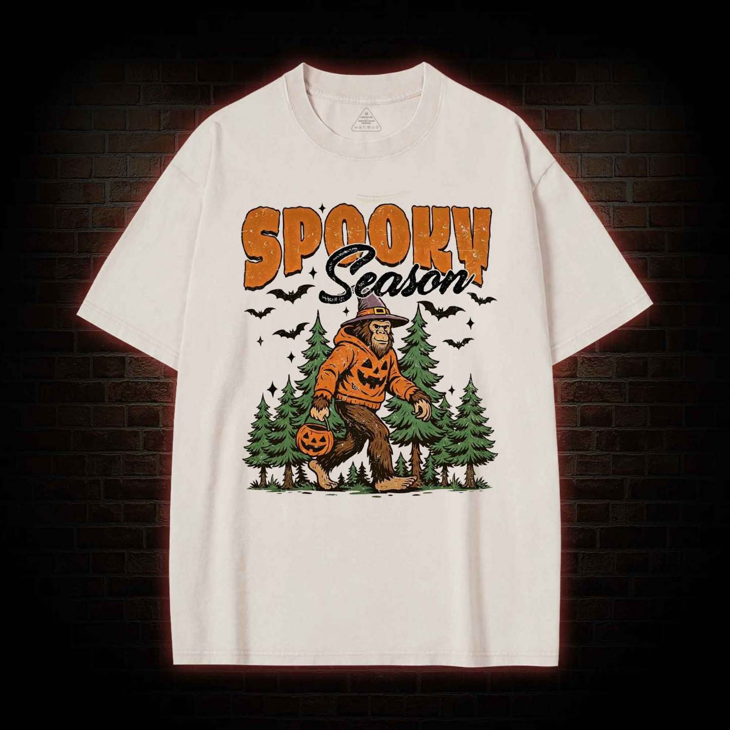 Halloween Retro Spooky Season Washed T-shirt