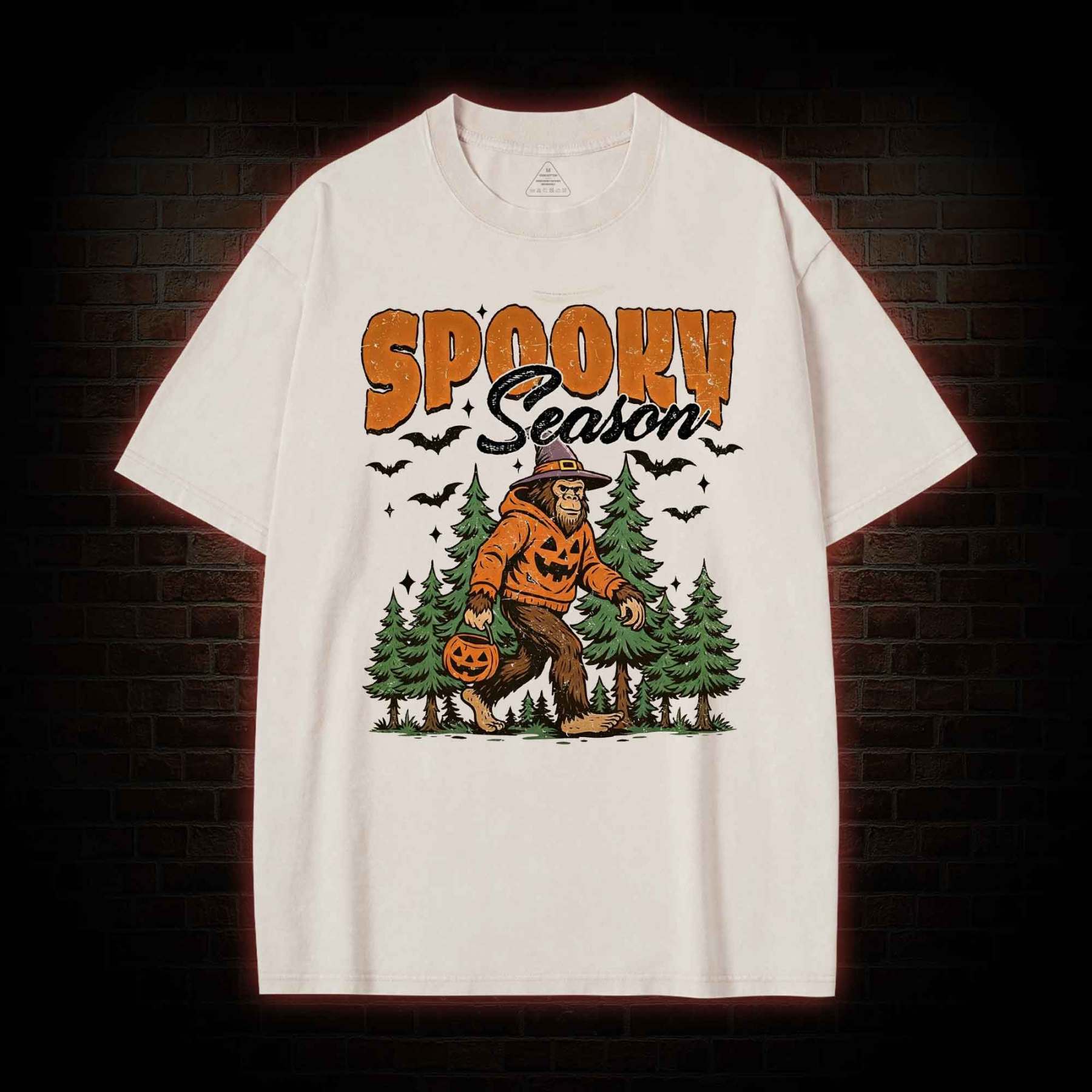 Halloween Retro Spooky Season Washed T-shirt