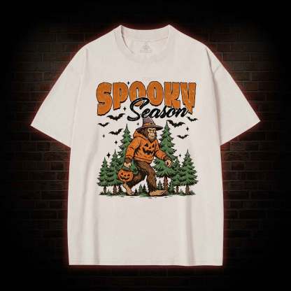 Halloween Retro Spooky Season Washed T-shirt
