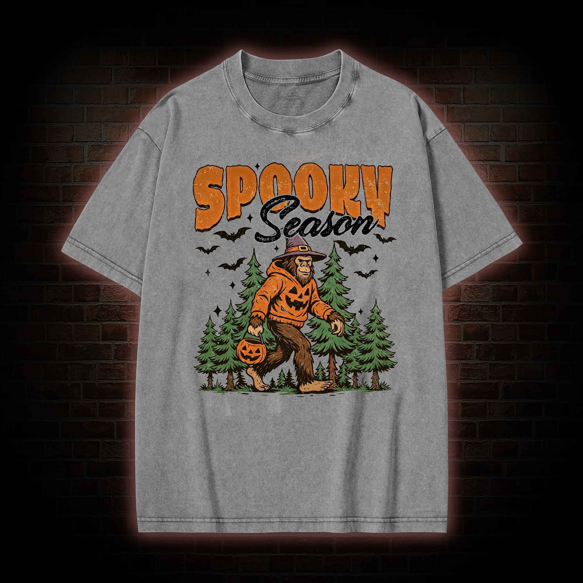 Halloween Retro Spooky Season Washed T-shirt
