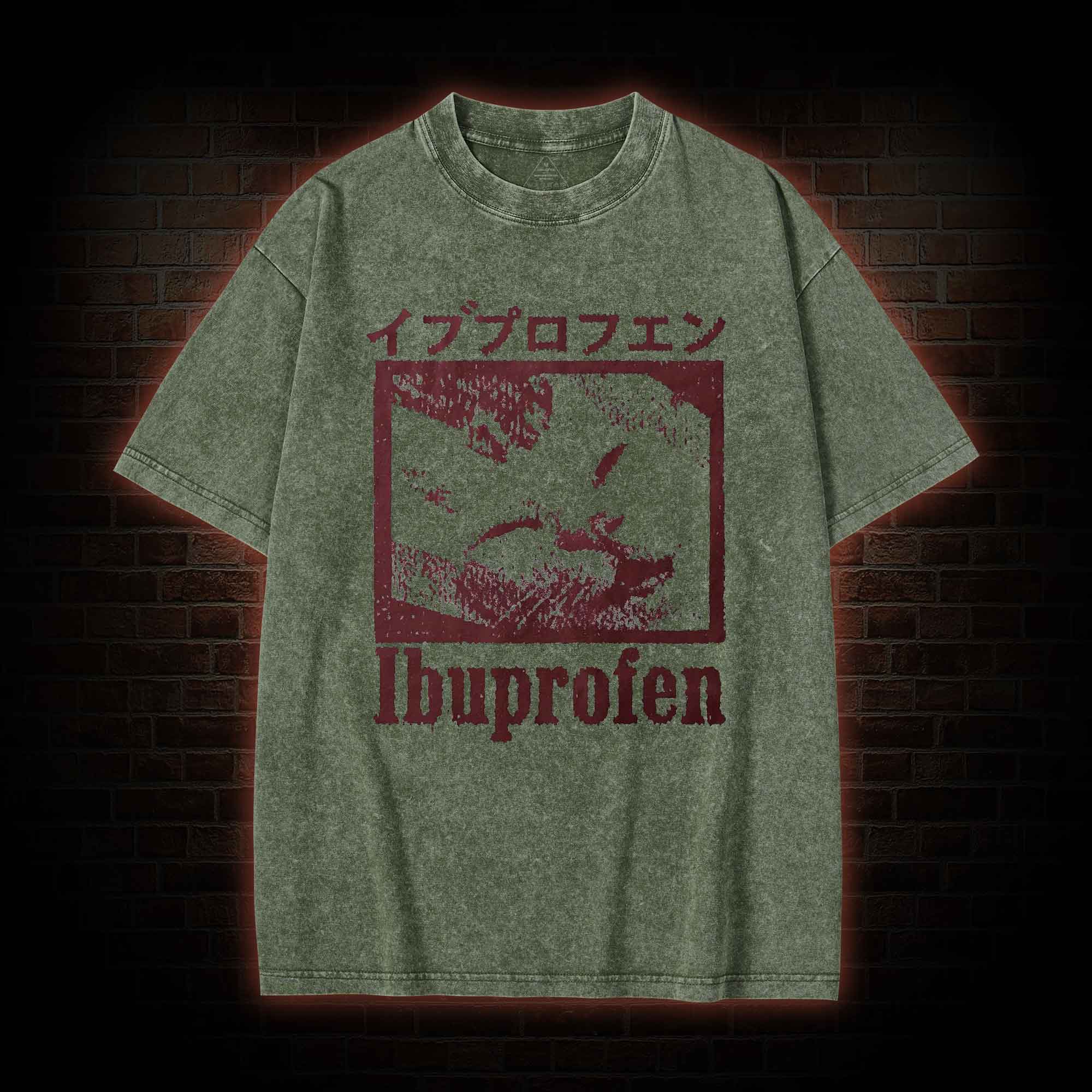 Ibuprofen Cat Meme Washed T-shirt