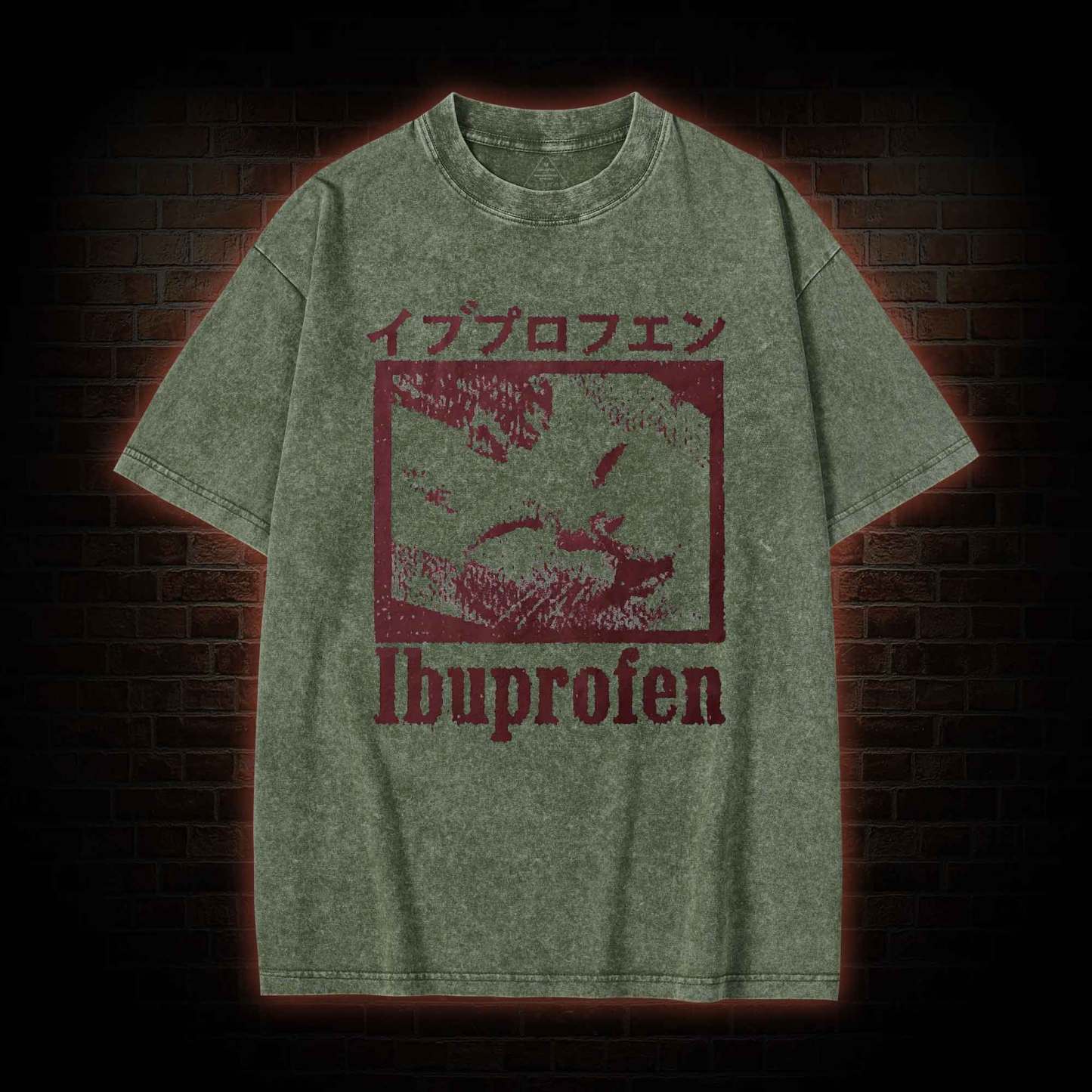 Ibuprofen Cat Meme Washed T-shirt