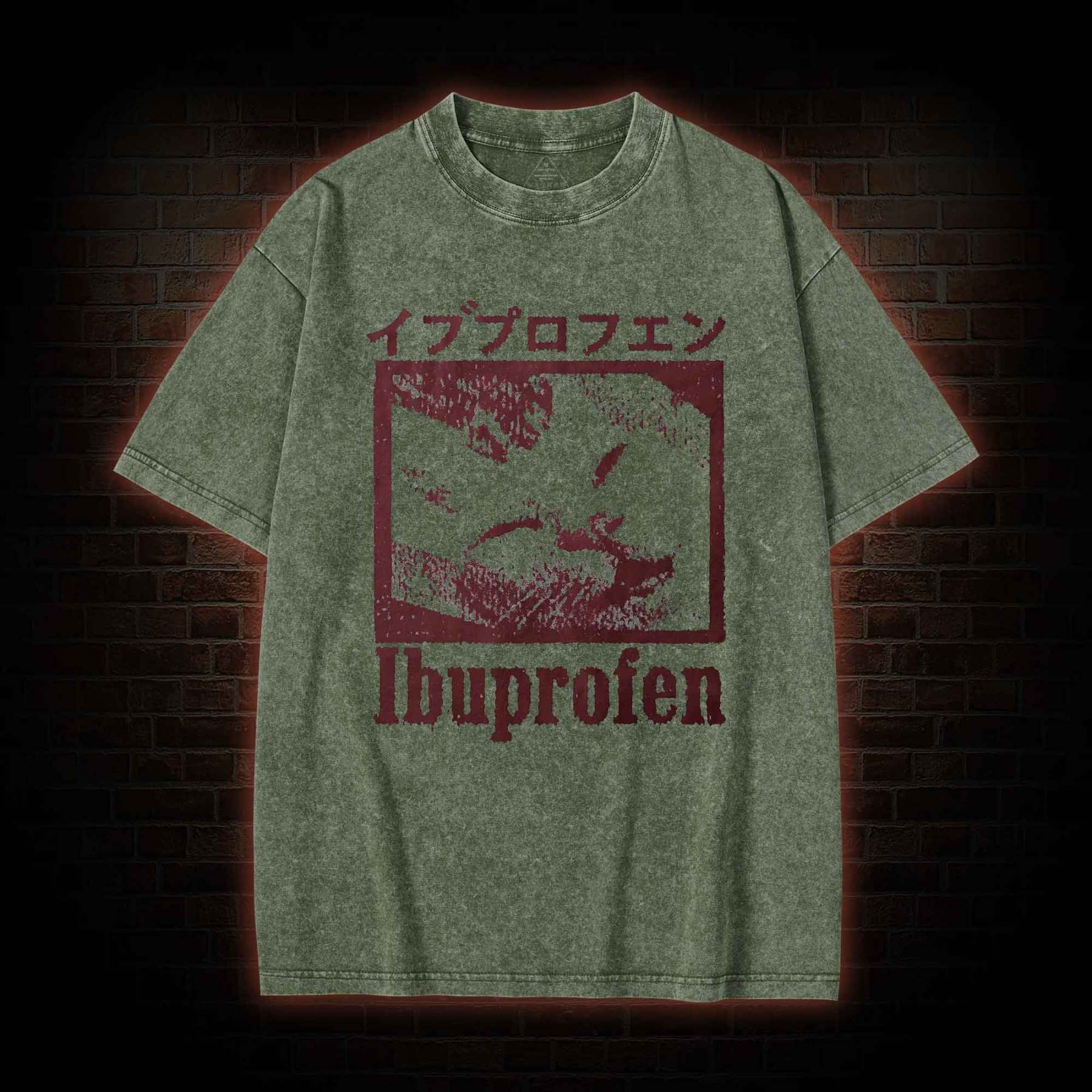 Ibuprofen Cat Meme Washed T-shirt