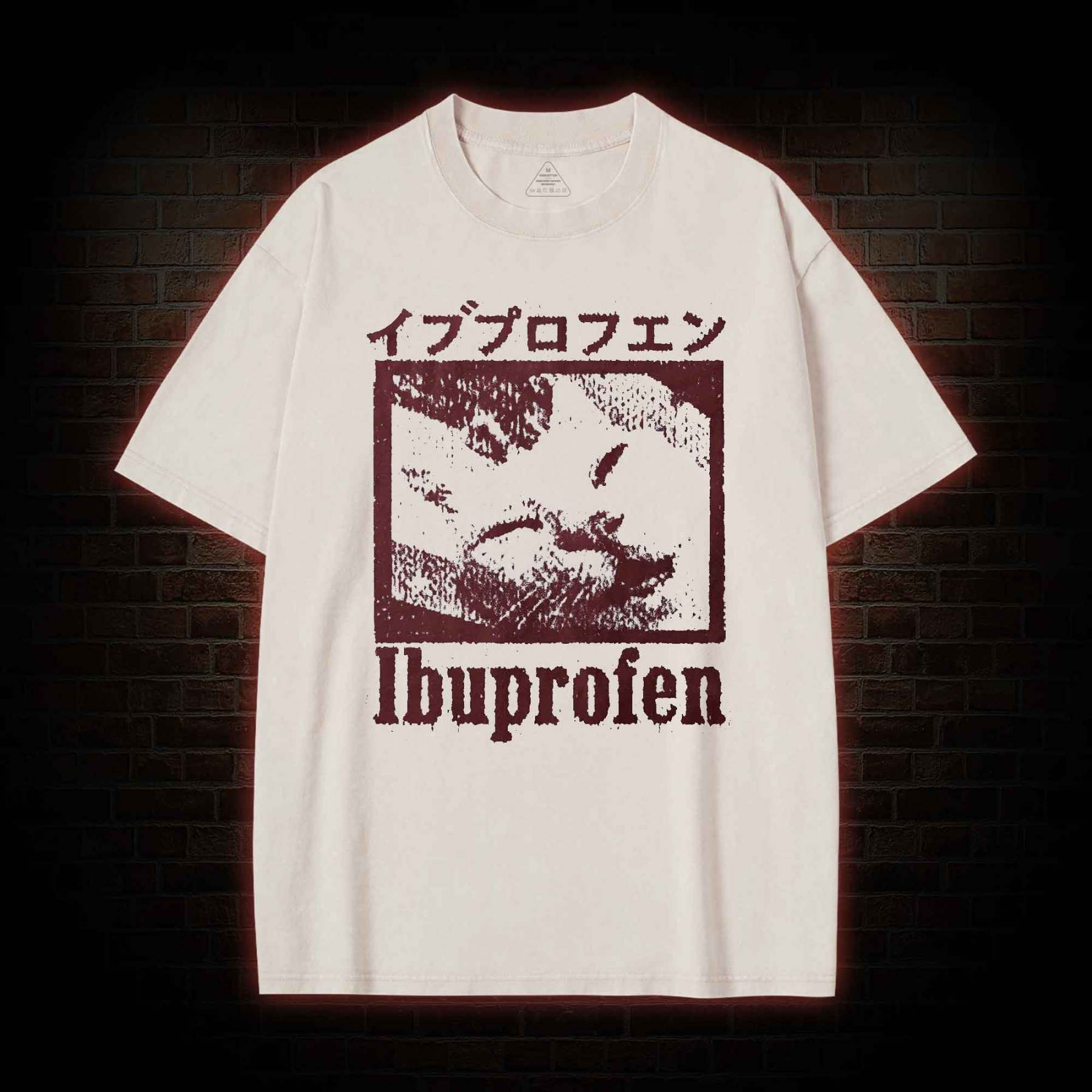 Ibuprofen Cat Meme Washed T-shirt