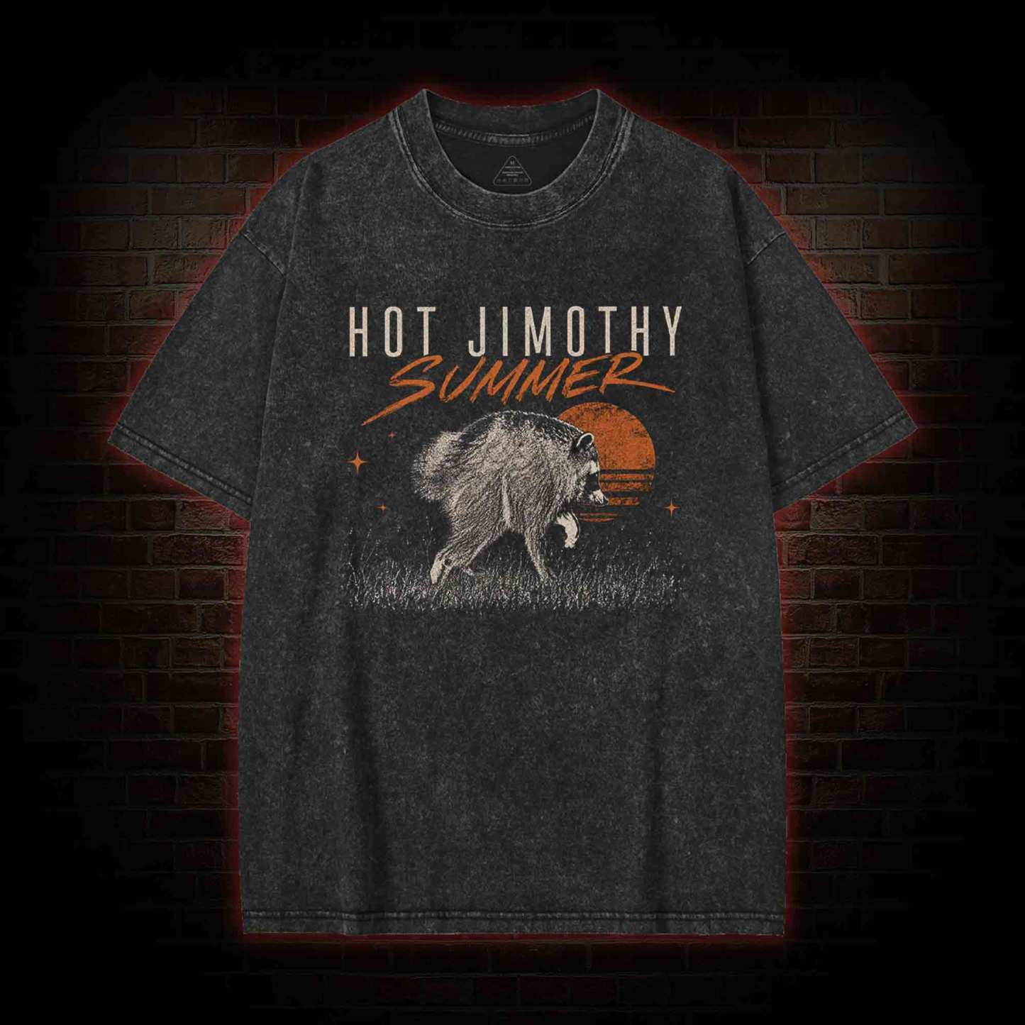 Jimothy Summer Raccoon Meme Washed T-shirt