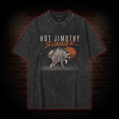 Jimothy Summer Raccoon Meme Washed T-shirt
