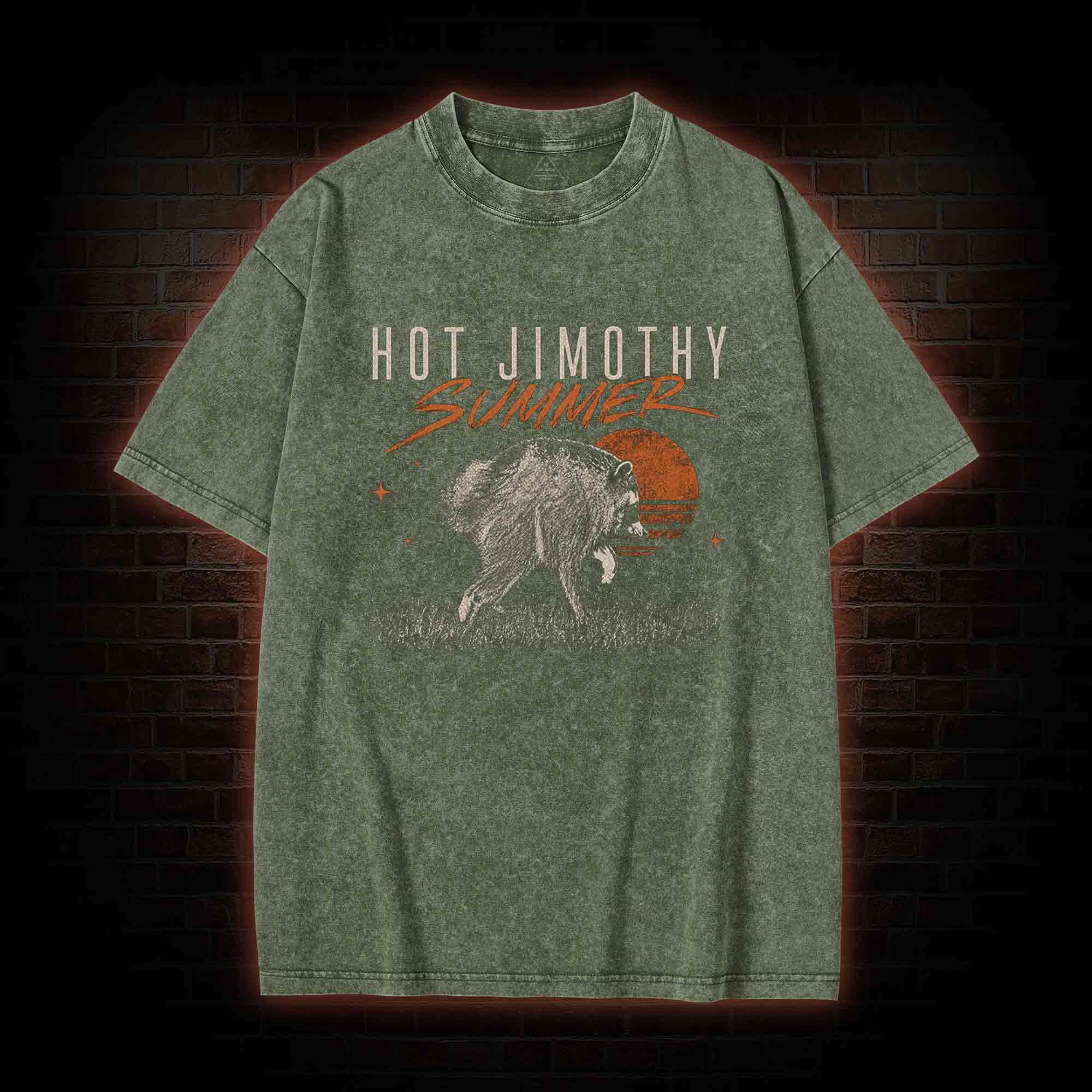 Jimothy Summer Raccoon Meme Washed T-shirt